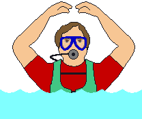 OK hand signal, diver at surface